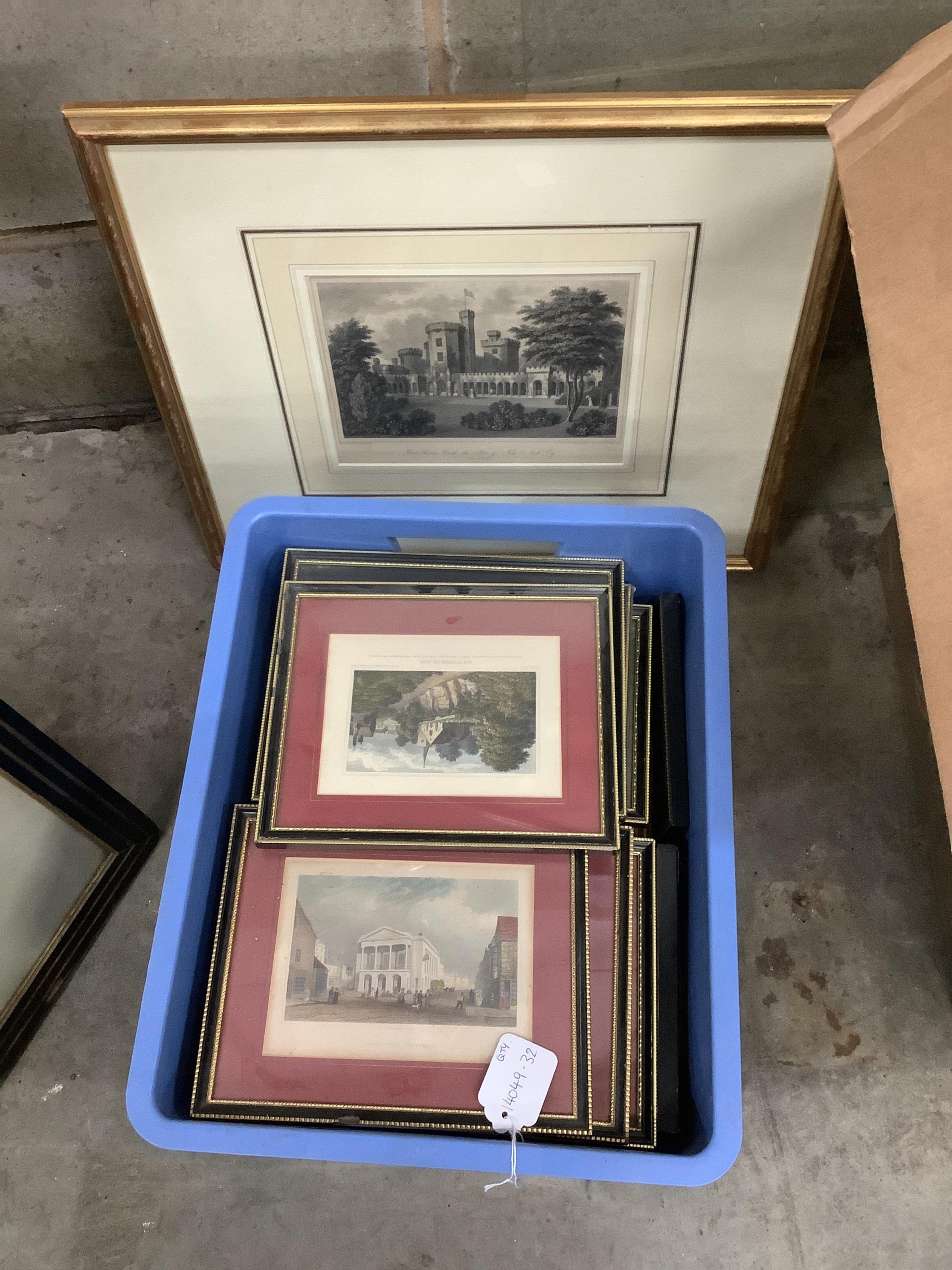 Large collection of 19th century and later prints including ‘Napoleon Bonaparte in his domestic retreat at Malmaison’, colour engraving and views of the Isle of Wight, etc.